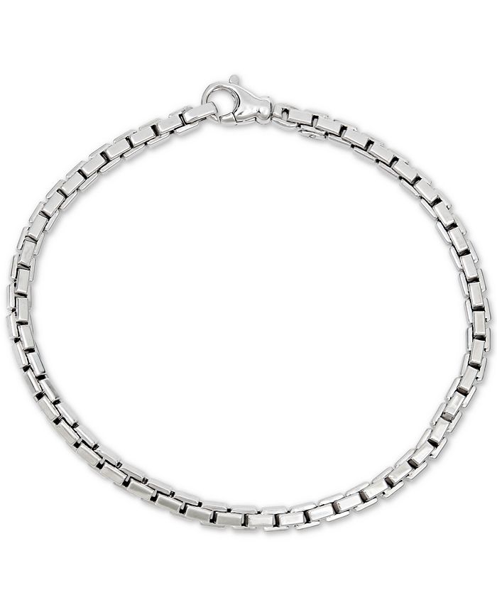 Macy's Men's Box Link Chain Bracelet in Sterling Silver Macy's