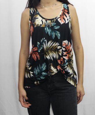 COIN 1804 Womens Botanical Print Twist Tank Top - Macy's