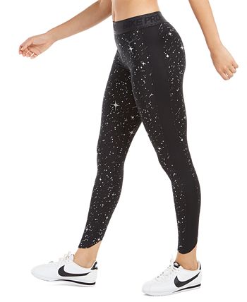 Decepción cuidadosamente Opresor Nike Women's Pro Warm Starry Night Metallic-Print Leggings - Macy's
