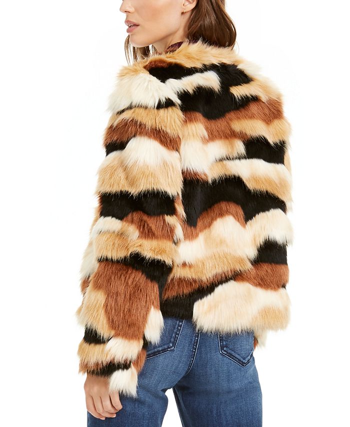 INC International Concepts I.N.C. FauxFur CalicoPrint Coat, Created for Macy's Macy's
