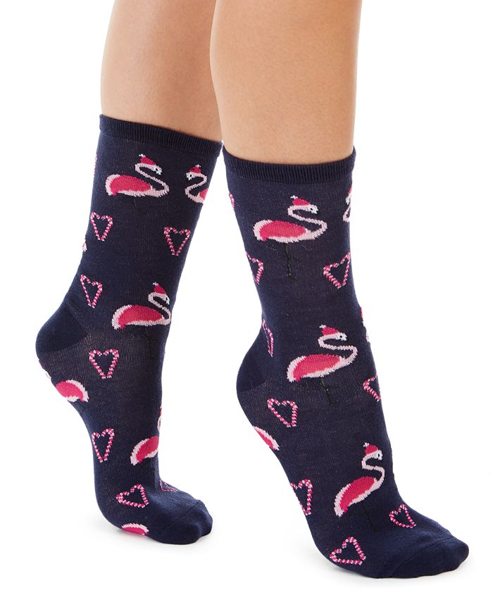 Charter Club Women's Flamingo Crew Socks, Created For Macy's - Macy's