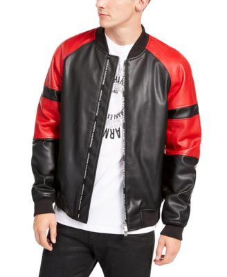 armani leather bomber jacket mens