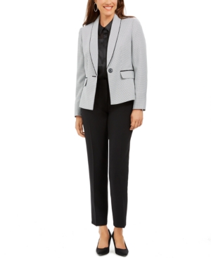 Le Suit Petite Contrast-Jacket Pantsuit