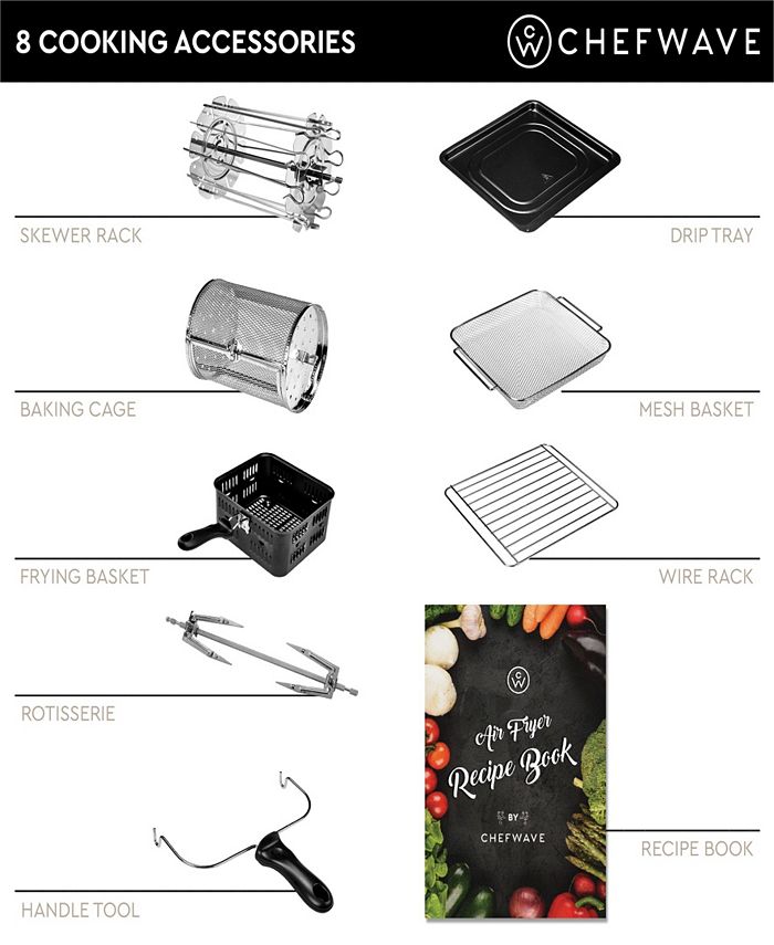 ChefWave 12.6 Quart Air Fryer Oven with Dehydrator and Rotisserie Macy's