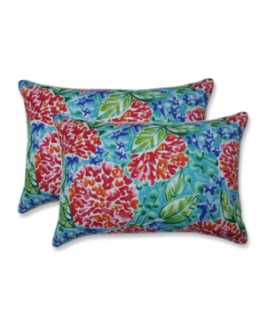 Pillow Perfect Printed Indoor/outdoor 2-pack Decorative Pillow, 12" X 18" In Garden Blooms