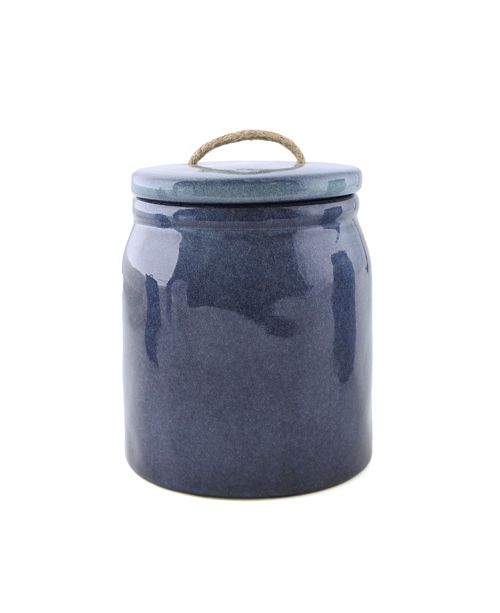 Thirstystone Blue Ceramic Canister With Rope Handle Small