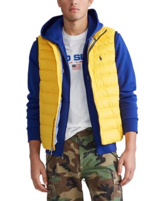 yellow polo vest