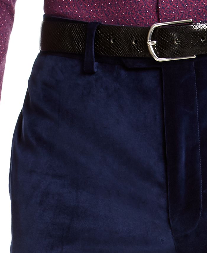 Tallia Orange Men's Slim-Fit Snakeskin-Print Suit Pants Blue Size 33X30 