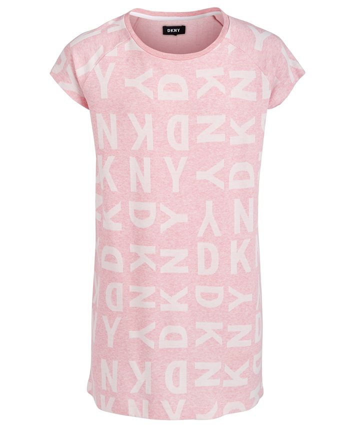 DKNY Big Girls Logo Print Jacquard T Shirt Dress Macy s