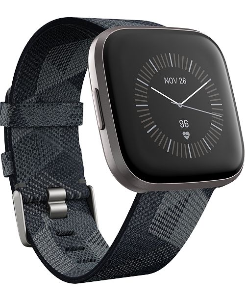 Fitbit Versa 2 Smoke Fabric Strap Touchscreen Smart Watch 39mm A
