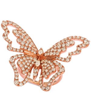 image of Le Vian Butterfly Away Nude Diamond Ring (2-3/4 ct. t.w.) in 14k Rose Gold