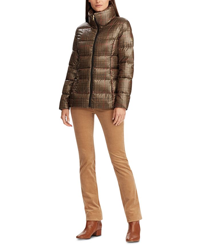 Lauren Ralph Lauren Quilted Plaid Down Coat Macy's