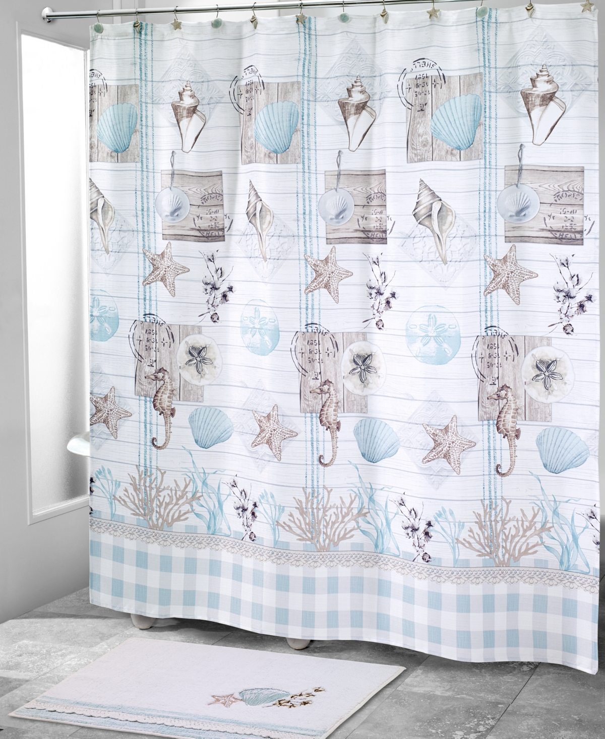 Avanti Farmhouse Shell Shower Curtain Bedding