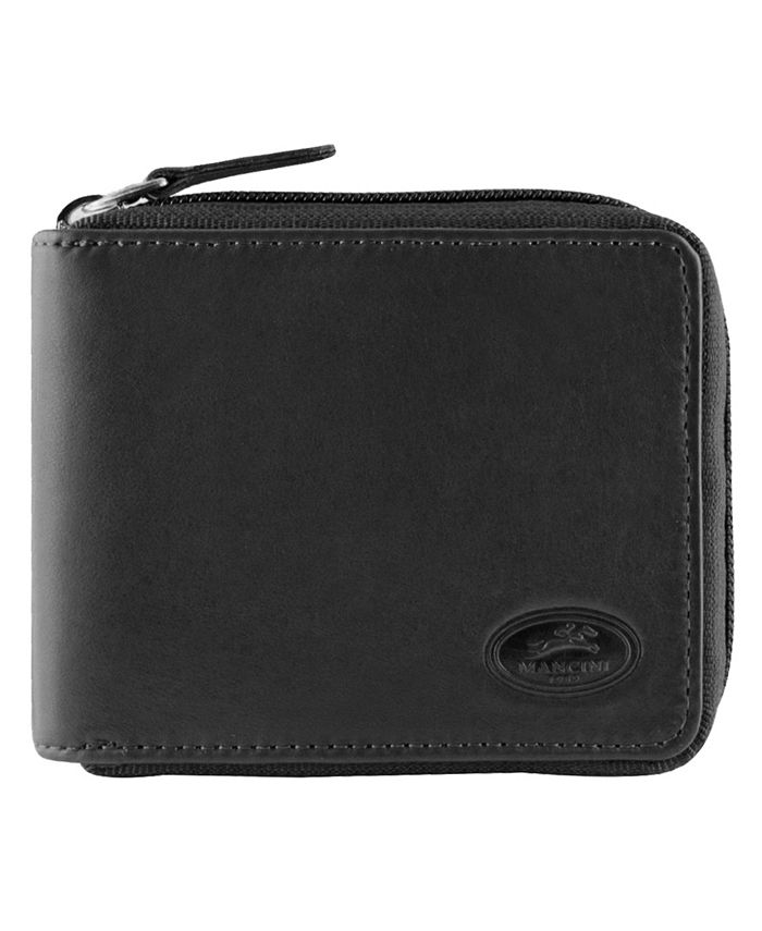 Mancini Manchester Collection Men's RFID Secure Zippered Wallet with ...