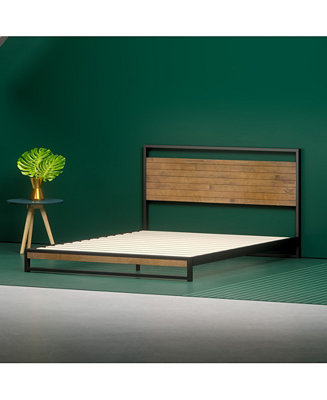 Zinus Suzanne Metal And Wood Platform, Metal And Wood Platform Bed Frame Queen