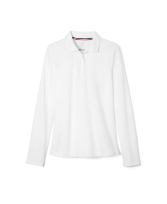 Big Girls Long Sleeve Stretch Pique Polo Shirt