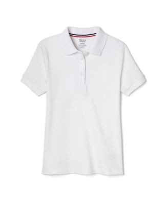 Big Girls Short Sleeve Picot Collar Interlock Polo Shirt