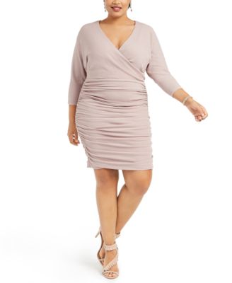 vince camuto ruched bodycon dress