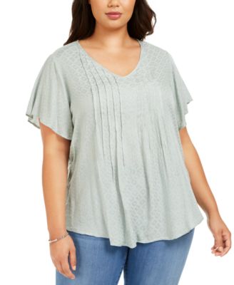 macys flutter sleeve top