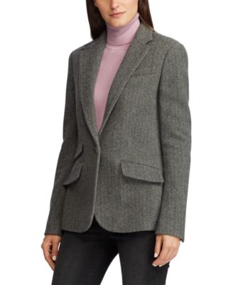 lauren ralph lauren herringbone blazer wool blend coat