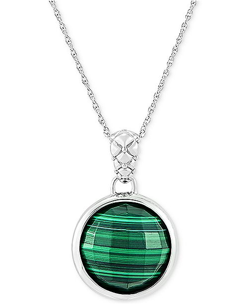 Macy S Malachite 18 Pendant Necklace In Sterling Silver Reviews Necklaces Jewelry Watches Macy S
