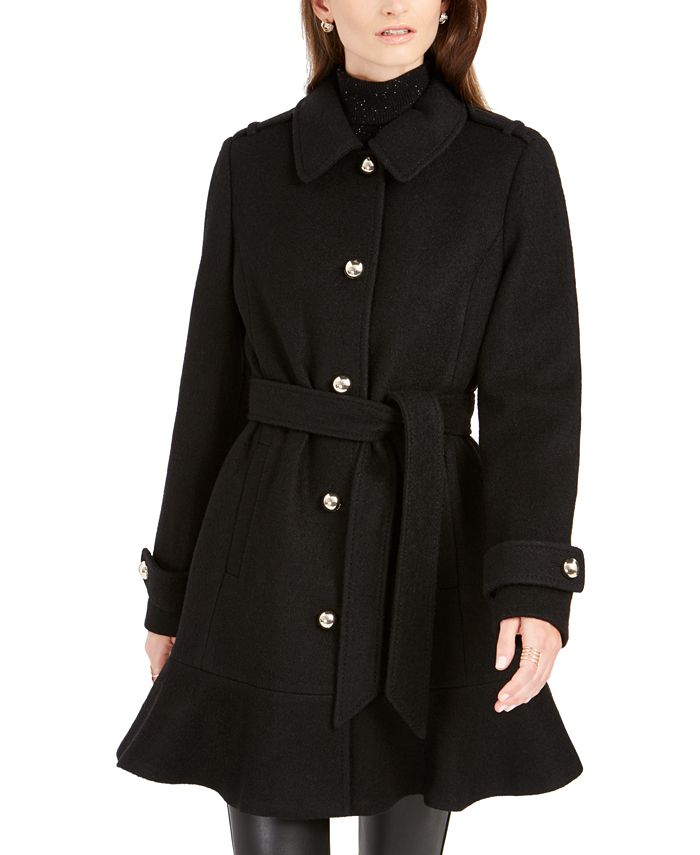 Belted hotsell skirted coat