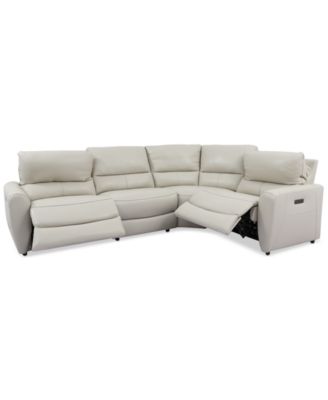 Danvors 4-Pc. Leather Sectional Sofa with 2 Power Recliners and Power Headrests