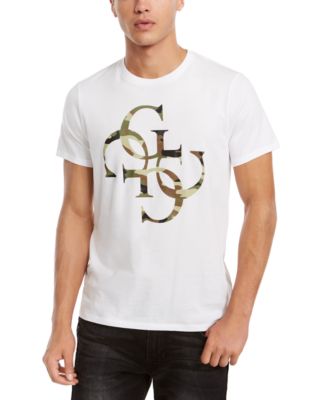 GUESS - Men's Camo Quatro G Logo Graphic T-Shirt