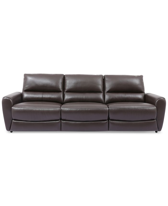 Furniture - Danvors 3-Pc. Leather Sectional Sofa with 2 Power Recliners and Power Headrests