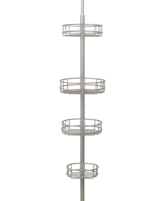 Richards Homewares ESatin Steel Tension Shower Caddy Round Shelves