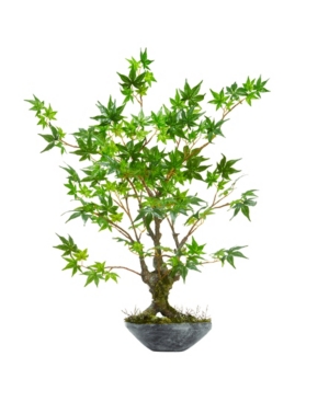 Nearly Natural 30" Maple Bonsai Artificial Tree In Planter In Green