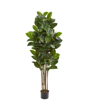 Nearly Natural 58" Rubber Leaf Artificial Tree In Green