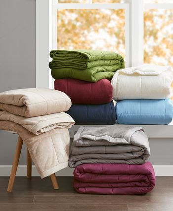 Martha Stewart Collection CLOSEOUT Down Alternative Reverse to Plush King Blanket Created for Macy s Macy s
