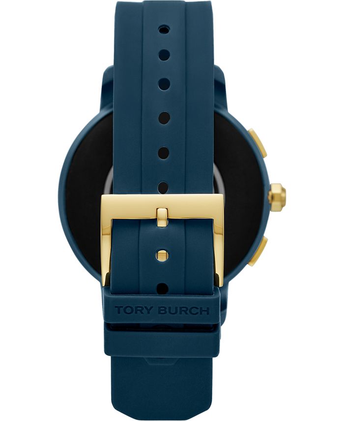 Tory Burch Women's Tory Navy Silicone Strap Touchscreen Smart Watch 42mm, Powered by Wear OS by