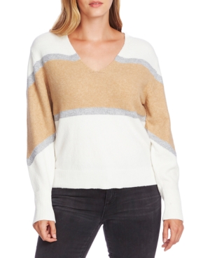 VINCE CAMUTO COLORBLOCKED BUBBLE-SLEEVE SWEATER