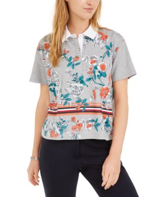 tommy hilfiger cropped polo shirt