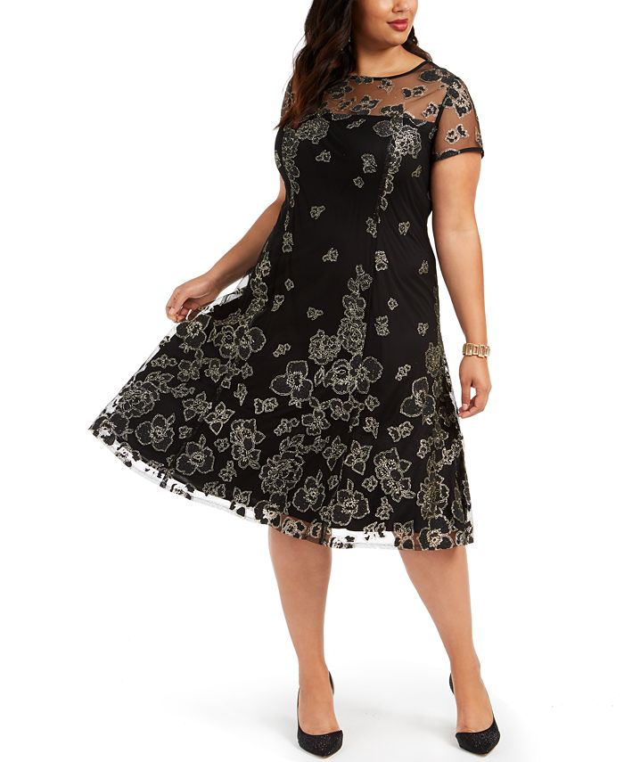 SL Fashions Plus Size MetallicGlitter Dress Macy's