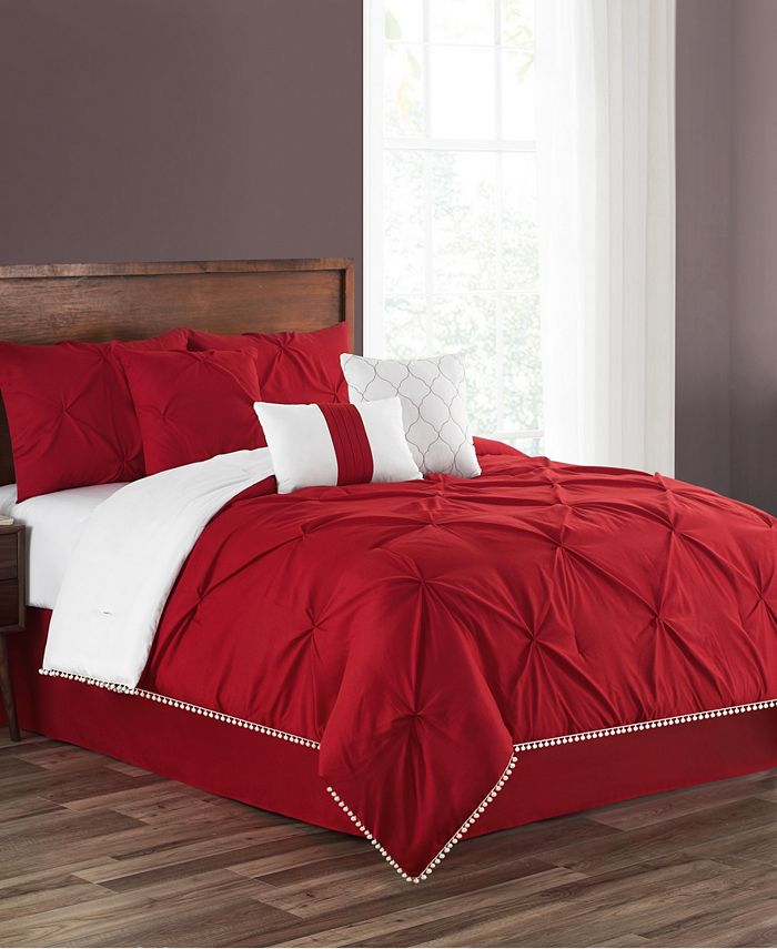 Sanders PomPom Twin 6 Piece Comforter Set Macy's