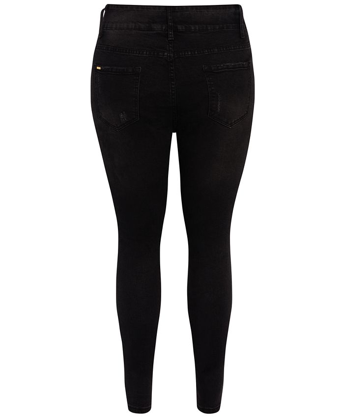 City Chic Trendy Plus Size Asha Rocker Skinny Jeans - Macy's