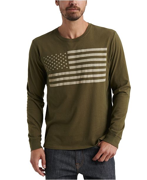 Lucky Brand Men S American Flag Long Sleeve T Shirt Reviews T Shirts Men Macy S