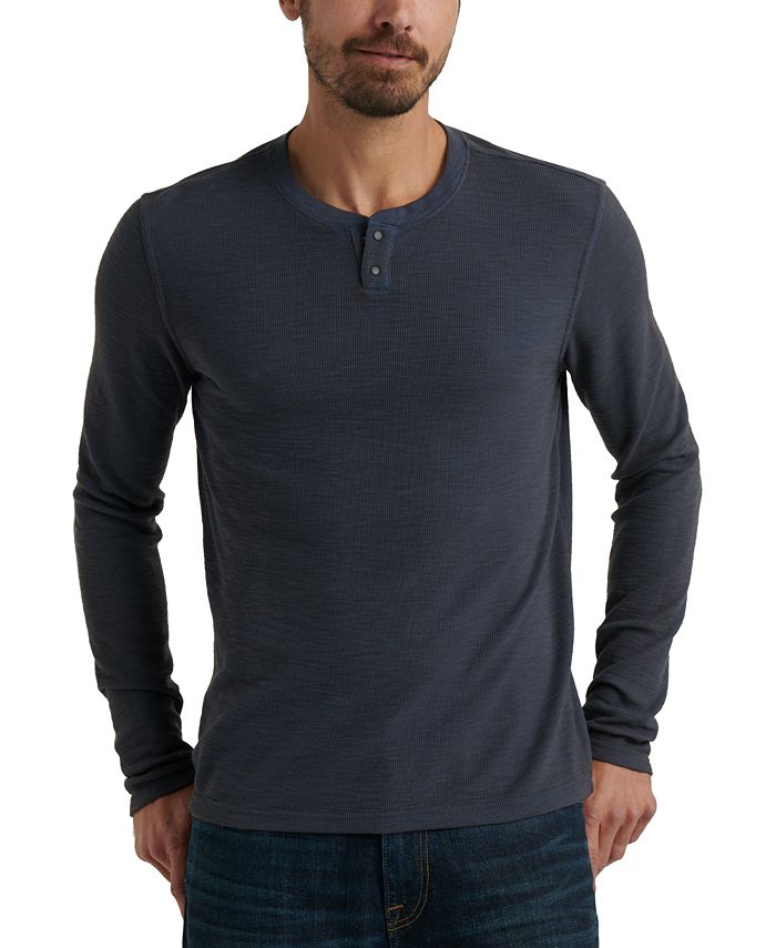 Lucky Brand Men's Thermal Two-Snap Henley & Reviews - Casual Button ...