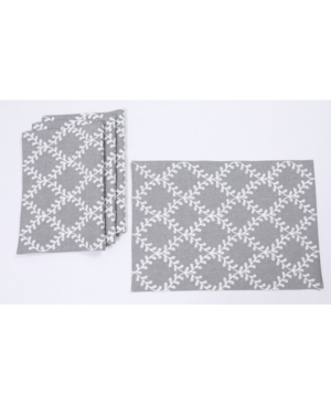Manor Luxe Piluki Leaf Crewel Embroidered Placemats Set of 4