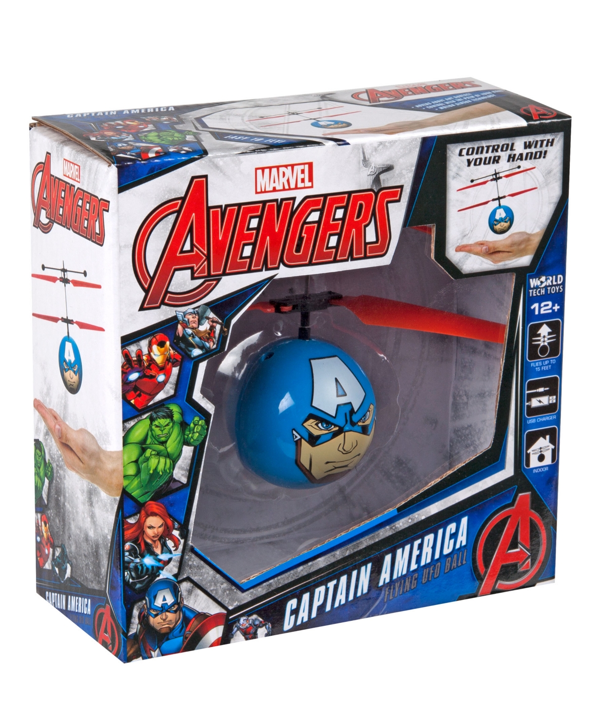 Shop Marvel Avengers Captain America Ir Ufo Ball Helicopter In Blue
