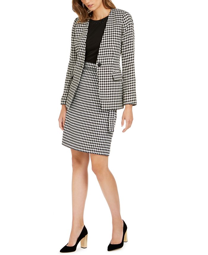 Introducir 41+ imagen calvin klein houndstooth blazer