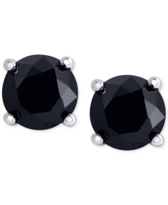 Black Diamond Stud Earrings (1 ct. t.w.) in Sterling Silver