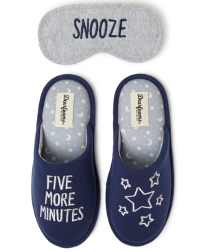 image of Dearfoams Women-s Faux-Fur Scuff Slippers & Eye Mask, Online Only