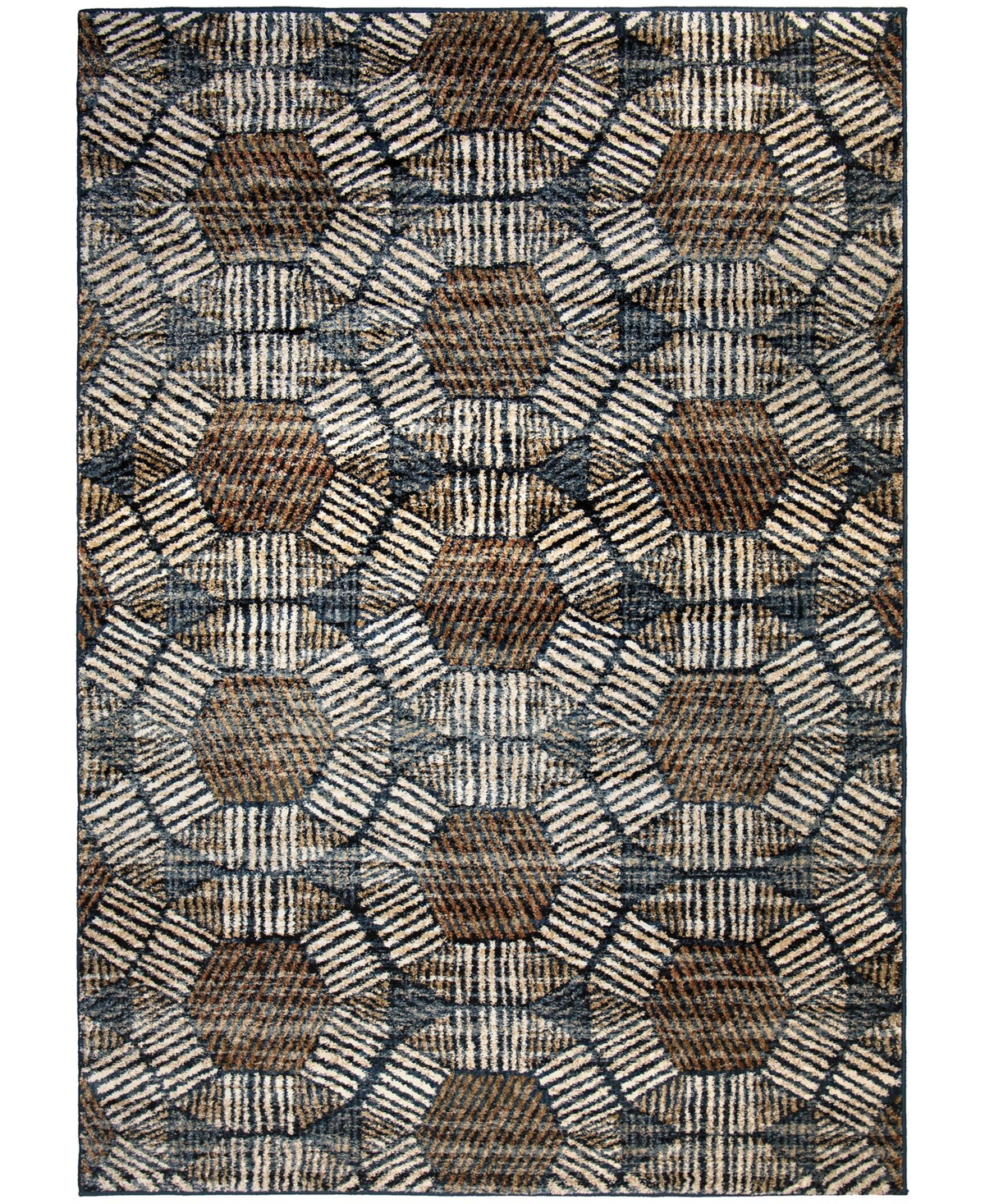 Orian Adagio Textured Penny Blue 8'10in x 13' Area Rug - Crm