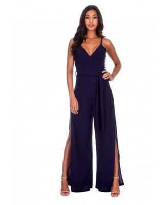 macy's navy blue jumpsuit