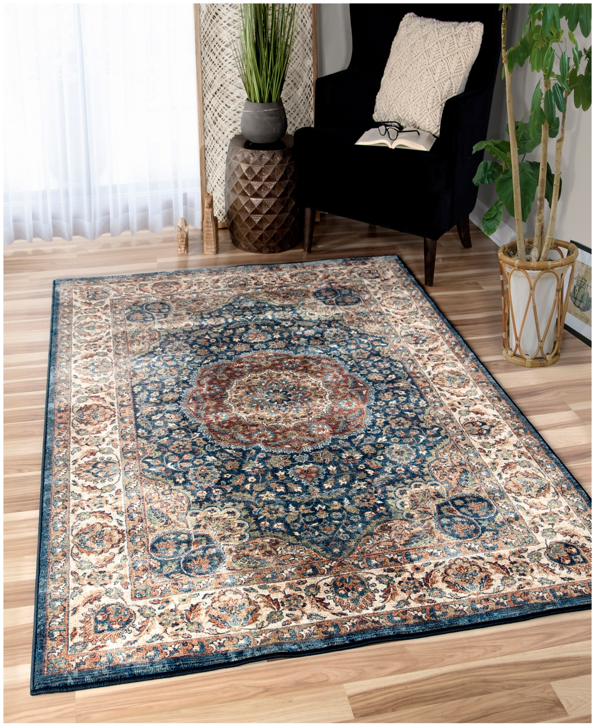 Closeout! Orian Alexandria Rochester Navy 5'1" x 7'6" Area Rug