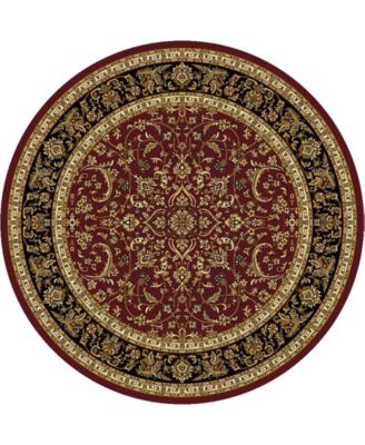 CLOSEOUT! 1318/1536/BURGUNDY Navelli Red 5'3" x 5'3" Round Area Rug